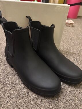 hunter Black Chelsea Rain Boots